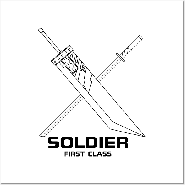 x-soldier sword (Black) Wall Art by Leonard